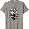 Bear Head - Angry Bear - Bear with a Crown - King of Bears T-Shirt - Slate Grey