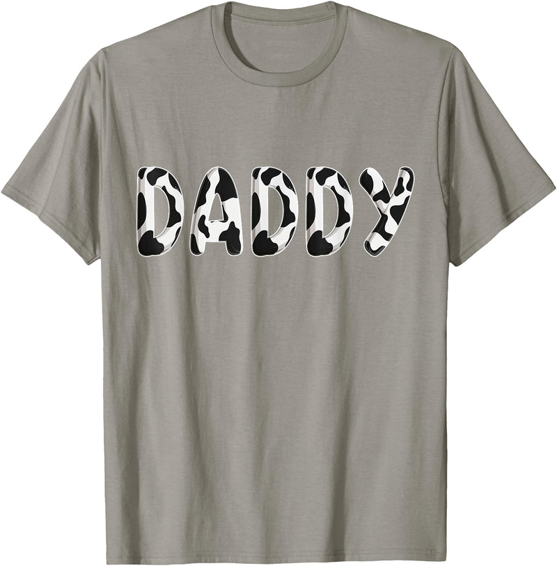 Cow Pattern Print Family Matching Birthday Shirts Cow Daddy Birthday Family Matching Fathers Day Boy Girl Men T-Shirt -