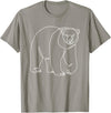 Modern Minimalist Wildlife Line Art Graphic Minimalist Polar Bear Single Line Art Drawing T-Shirt - Slate Grey