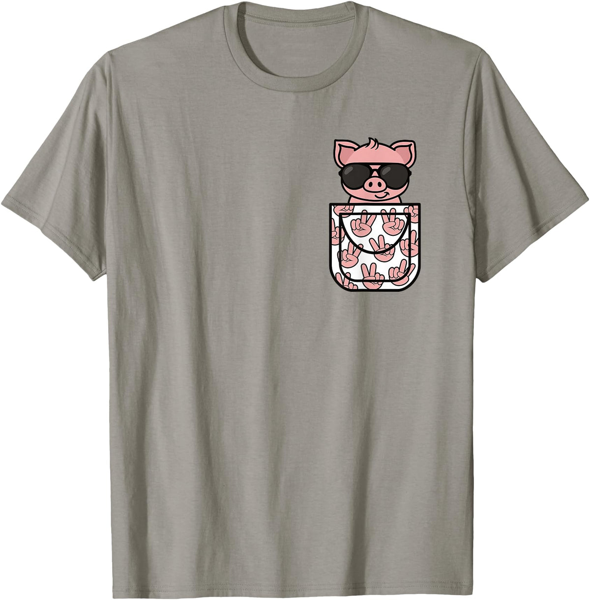 KATYLIN Funny Pig Pocket Pig Lover Men Women Boys Girls Kids T-Shirt - Slate Grey