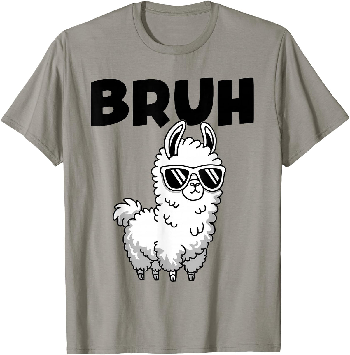 Bruh Llama Sunglasses by LazyPanda Bruh Llama Funny Alpaca Llama Boys Kids Girls Trendy Graphic T-Shirt - Slate Grey