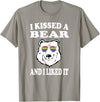 Funny Bear LGBT T-Shirt I Kissed A Bear And I Liked It T-Shirt Gay LGBT Funny Gift - Slate Grey