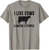 Funny Cow Lover Farmer Gifts Women Girls I Like Cows & Maybe 3 People Funny Quote Dairy Cow Graphic T-Shirt - Slate Grey