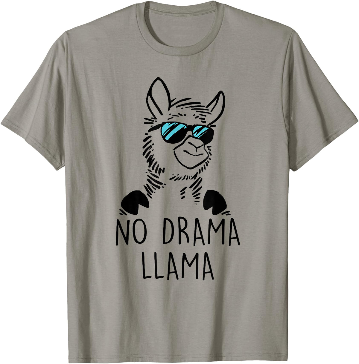 Pretees No Drama Llama Graphic Funny Llama T-Shirt - Women's Adult Unisex-Adults Grey Small Classic Fit Crew Neck Short Sleeve - Slate Grey