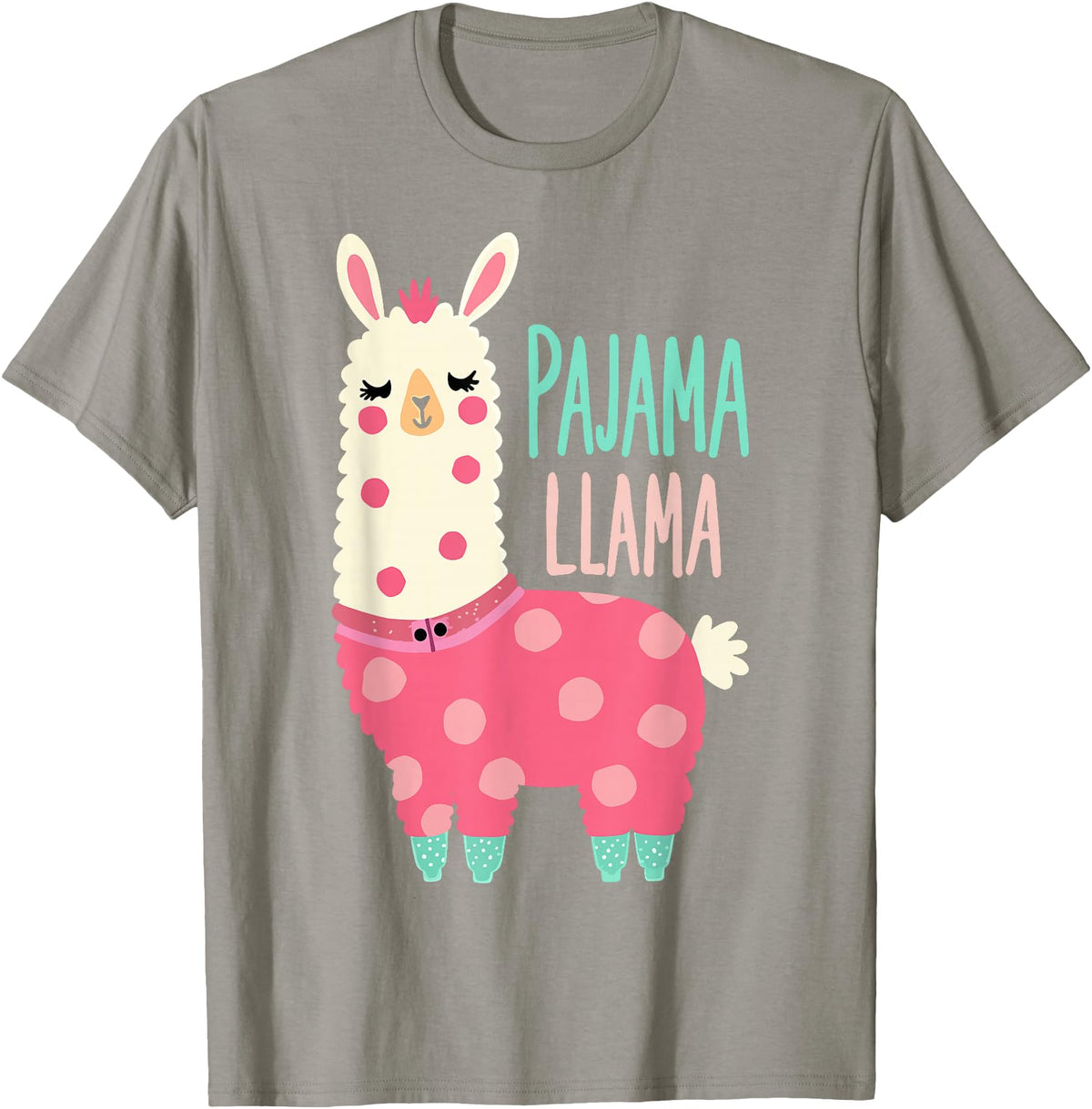Two Suns Llama Design Lama Pajama T-Shirt - Slate Grey