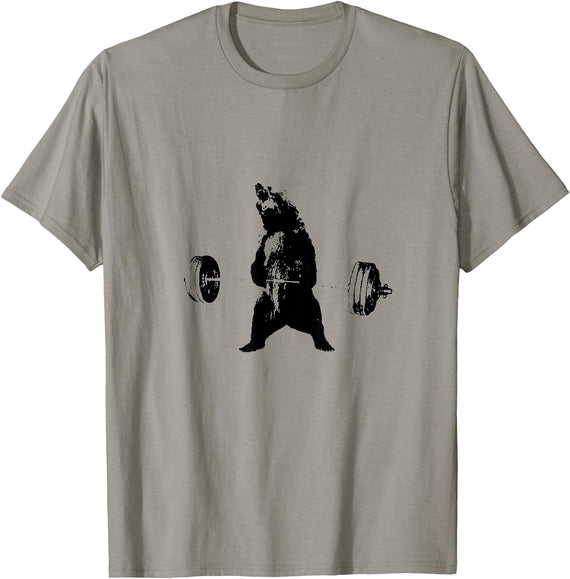 Lifting Motivation Bear Powerful Grizzly Bear Lifting Training T-Shirt T-Shirt - Slate Grey