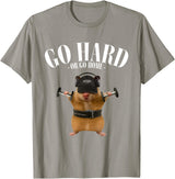 Hamster Deadlift Training Funny Cute Rat Weightlifting Meme T-Shirt - Slate Grey