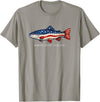 Fisherman 250th American Birthday US Flag tee 250 America Years 1776 2026 Fishing USA Flag 250th Birthday T-Shirt - Slate Grey