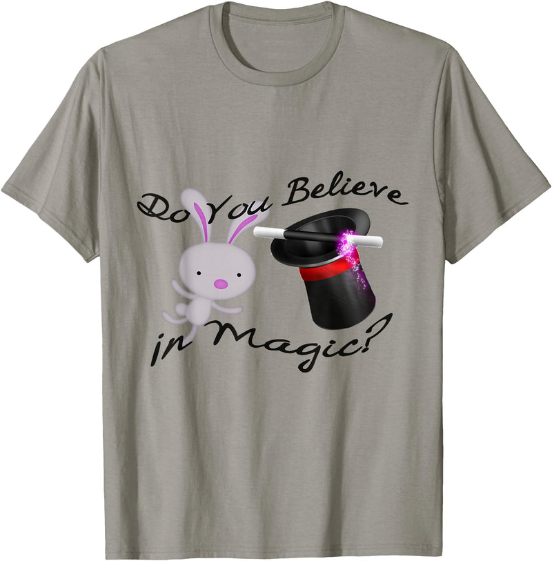Top Hat and Rabbit T-Shirt in Slate Grey
