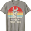 Retro Llama Humor No Drama Vintage Vibes No Probllama Retro Llama Humor Design T-Shirt - Slate Grey