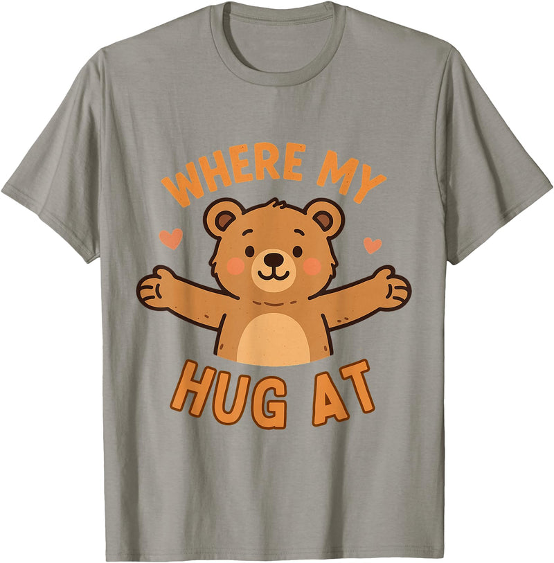 Where My Hug At Co. Where My Hug at Bear Hug Graphic T-Shirt - Slate Grey