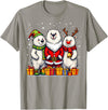 Christmas Polar Bear Santa Elf Reindeer Holiday Cute Christmas Polar Bears in Santa Elf and Reindeer Costume T-Shirt - Slate Grey