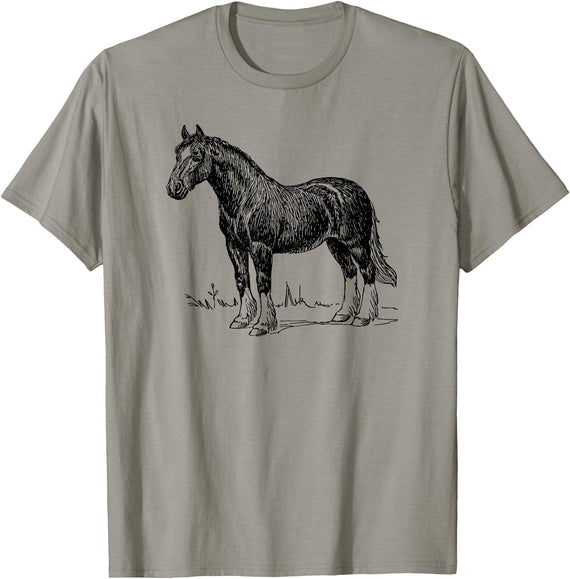 Horse Clydesdale Shirts Horse Clydesdale Workhorse Simple Graphic T-shirt T-Shirt - Slate Grey