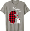 Family Bear Matching Christmas Buffalo Plaid Papa Bear Christmas Pajama Red Buffalo Plaid T-Shirt - Slate Grey