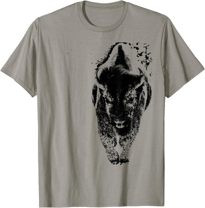 Cow Buffalo American Bison Snow Western T-Shirt
