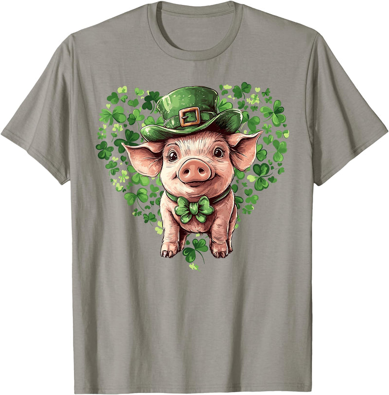 Irish Pig Lover St. Paddy’s Day Funny St. Patrick’s Day Pig Lucky Shamrock Irish Farm T-Shirt - Slate Grey