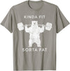 Polar Bear Funny Gym Guy Gifts Powerlifting Fat Guy Shirt, for Men Kinda Fit Sorta Fat Bear T-Shirt - Slate Grey