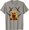 Rainbow Teddy bear with Barbed-wire-Face T-Shirt Cute Big Rainbow Teddy bear with Barbed-wire-Face smile T-Shirt - Slate Grey