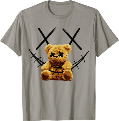 Cute Big Rainbow Teddy bear with Barbed-wire-Face smile T-Shirt