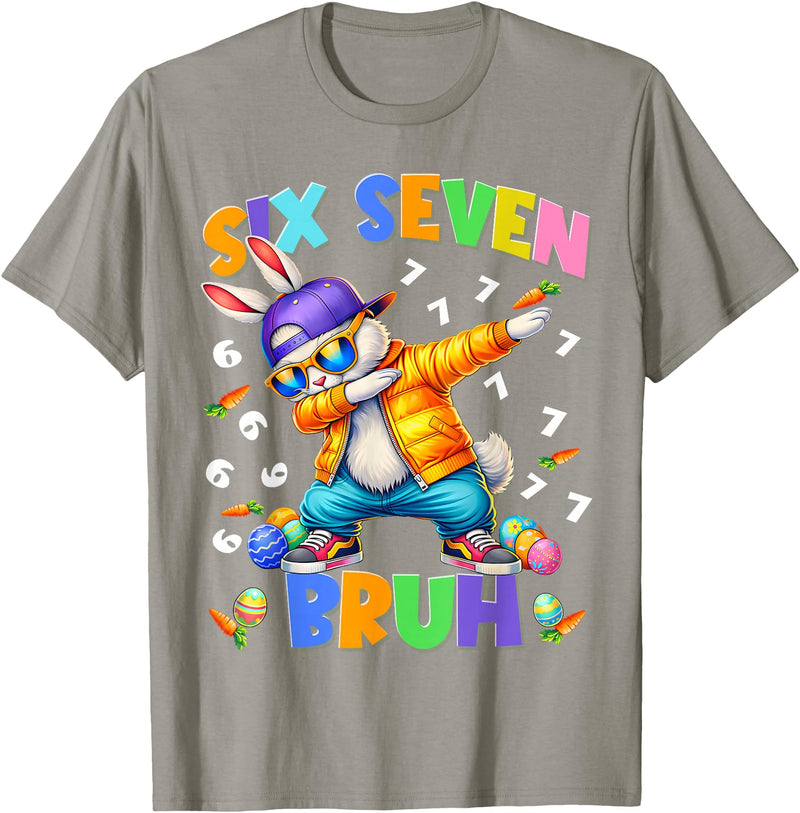 Bruh Happy Easter Bunny Dabbing Rabbit Men Boy Kid T-Shirt in Slate Grey