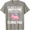 Flying Pig Piggy Clothing I'm Here Because I Was Told There Would Be Flying Pigs T-Shirt - Slate Grey