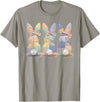 Easter Patchwork Bunny Cute Bunny Rabbit Coquette Lace Bow T-Shirt in Slate Grey