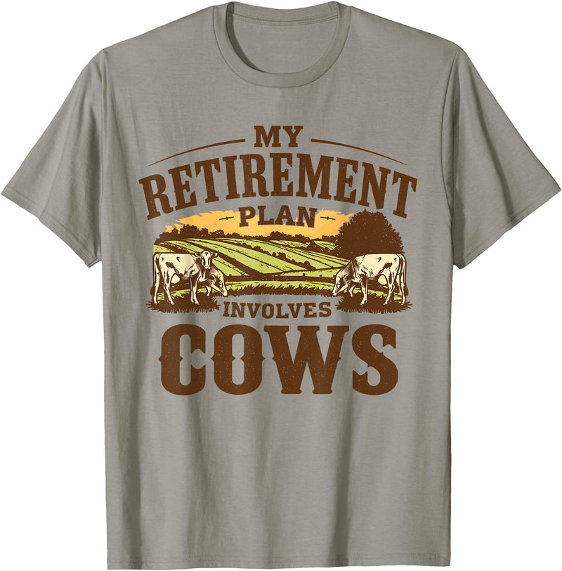 Officially Retired Tee Retirement Gifts for Women My Retirement Plan Involves Cows Funny Farmer Retired Gifts T-Shirt -
