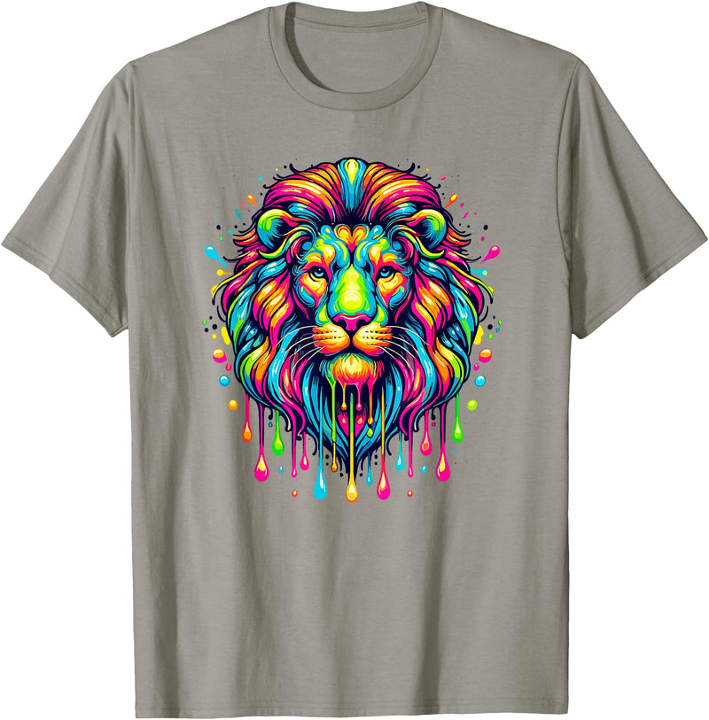 Lions Lion Lover Gifts Colorful Pop Art Lion Lions T-Shirt - Slate Grey