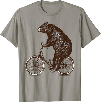 Bear on Bike Cute Grizzly Bicycling T-Shirt