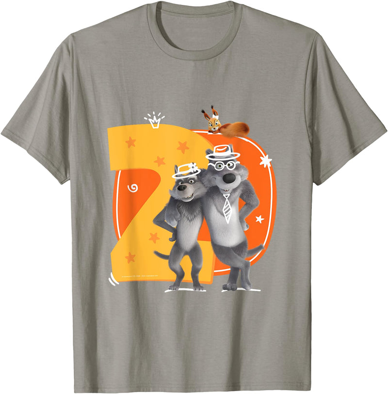 Masha and the Bear Friends. Numbers #2 T-Shirt - Slate Grey