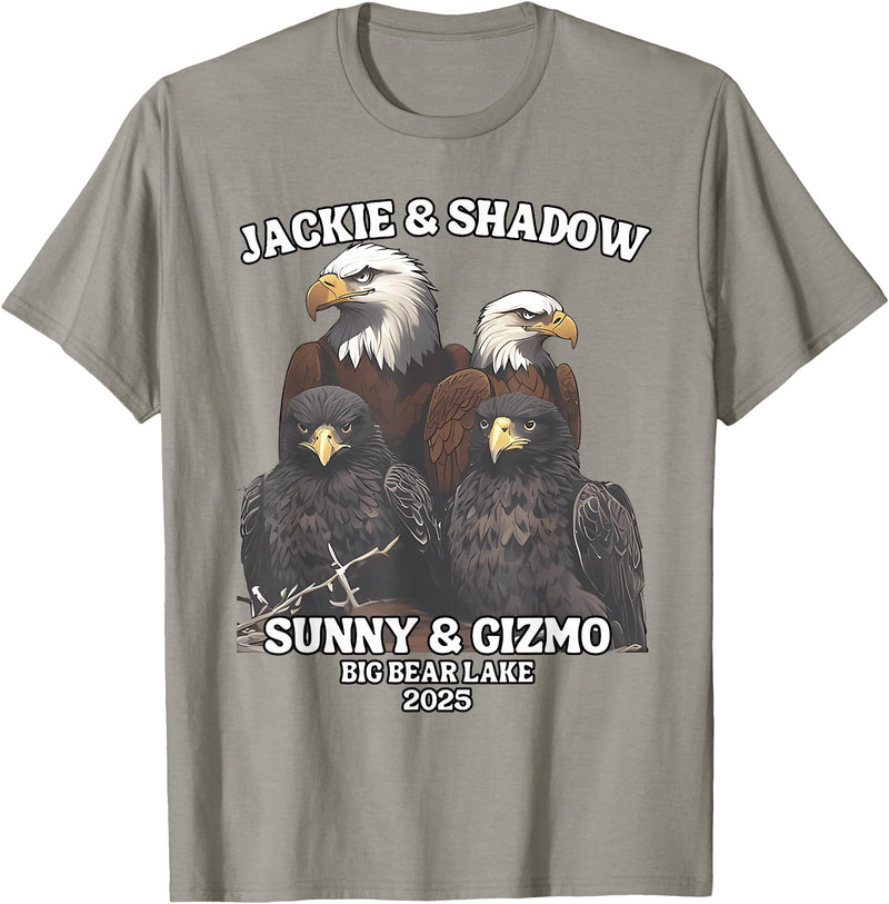 Jackie and Shadow Bald Eagle Family Tee Jackie and Shadow Sunny and Gizmo Big Bear Lake 2025 T-Shirt - Slate Grey