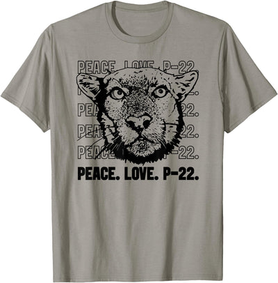P-22 Mountain Lion Legend LA California Art P22 Peace Love T-Shirt