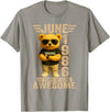 June 1986 40th Birthday Gifts for Men Women 40 Year Old June 1986 Teddy Bear 40th Birthday Men Women T-Shirt - Slate Grey