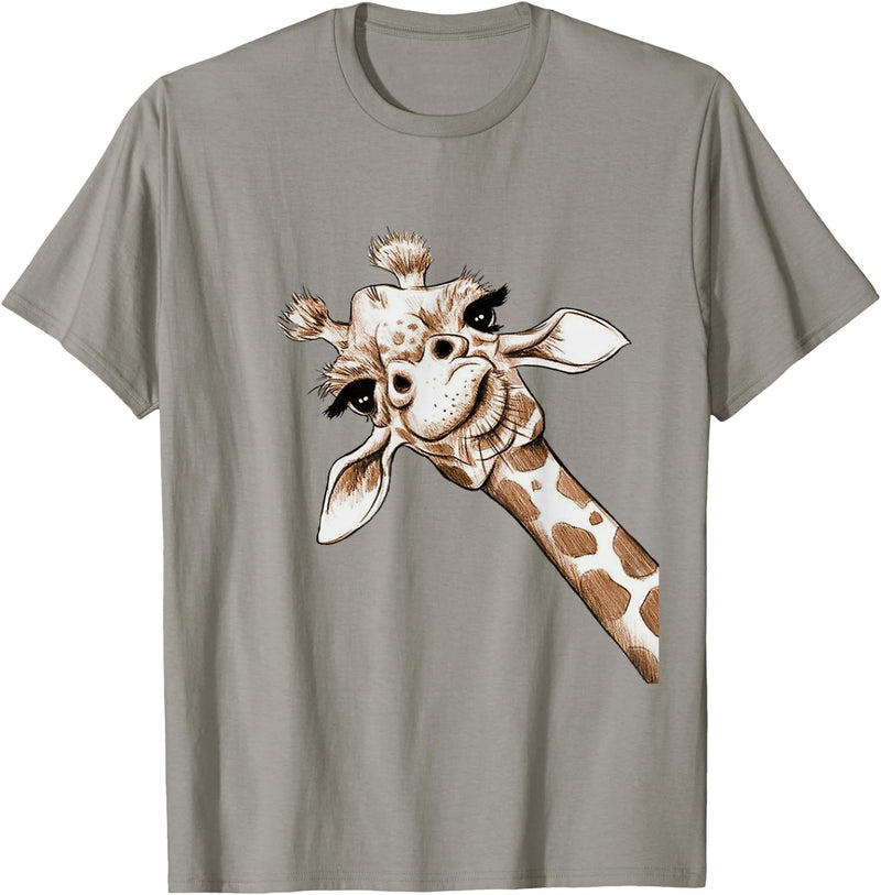 Funny giraffe t-shirt animal love zoo and safari Love Giraffe Women's Wildlife Giraffe Lovers Tee for Children Girls T-Shirt - Slate Grey