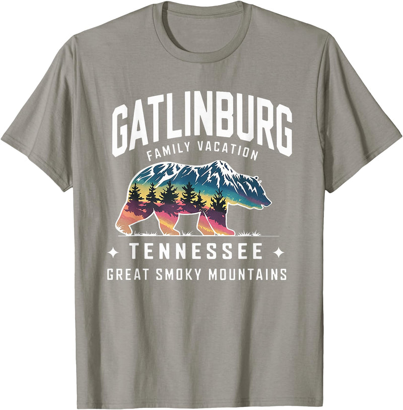 Gatlinburg Family Vacation Tees Family Vacation Mountains Gatlinburg Tennessee Bear Souvenir T-Shirt - Slate Grey