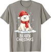 Christmas Pajama Xmas Party Candy Cane Gingerbread Cute Beary Christmas Polar Watercolor Xmas Holiday T-Shirt - Slate Grey