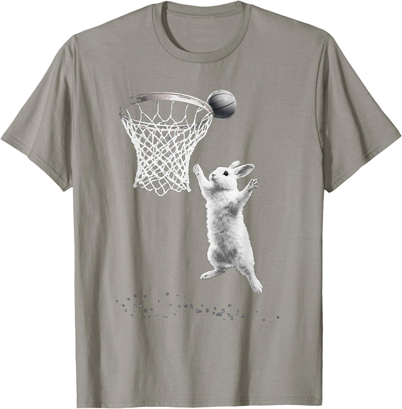 Funny Cool Rabbit Basketball Easter for Men Boy Toddler Kids T-Shirt in Slate Grey