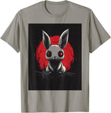 Bunny Anime Goth Scary Men Women Creepy Gothic Anime Rabbit T-Shirt in Slate Grey