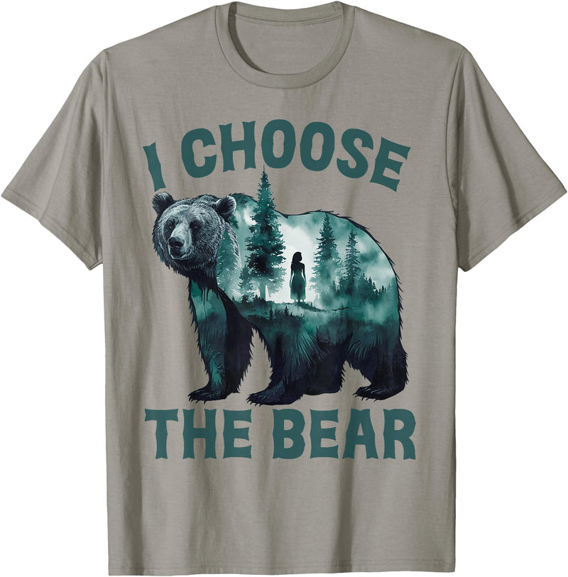 I choose the bear Apparel I choose the bear Shirt 2024 Bear In The Camp Trending T-Shirt - Slate Grey