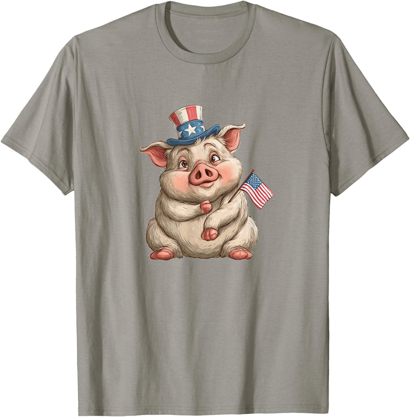 USA Pig Outfit Awesome US Pig T-Shirt - Slate Grey