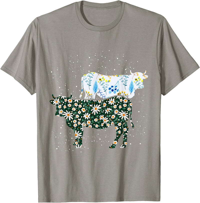 Vintage Animals Designs Vintage Cow T-Shirt - Slate Grey