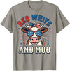 Patriotic Farm Cow Independence Day Red White and Moo Patriotic USA Flag Cow 4th of July T-Shirt - Slate Grey