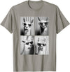 Funny Animal Photography Clothing Co. Funny Llamas with Sunglasses Cool Llama Animals Photo Booth T-Shirt - Slate Grey