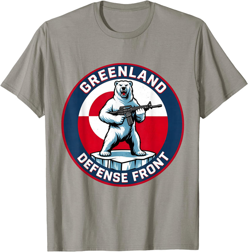 Greenland Lover Stuff Greenland Defense Front Polar Bear Greenland is not for Sale T-Shirt - Slate Grey