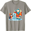 Cute Winter Penguin Polar Bear Humor Funny Penguin Teaching Polar Bear Winter T-Shirt - Slate Grey