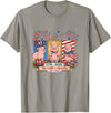 Farmer 4th Of July Costume 1776-2026 Proud 250th Freedom 4th July Three Cute Pigs T-Shirt - Slate Grey
