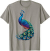 Peacock Peafowl Colorful Bird Peacock Illustration T-Shirt - Slate Grey