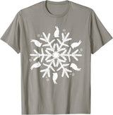 Snowflake Christmas Rabbit T-Shirt in Slate Grey