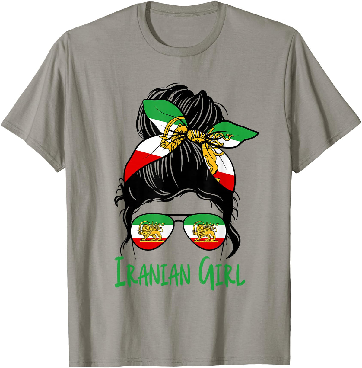 Iran For Women Iranian For Girl Flag Lion Persian T-Shirt - Slate Grey