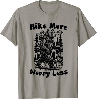 Hike More Worry Less Funny Cub Scouts BSA Hiking Bear T-Shirt